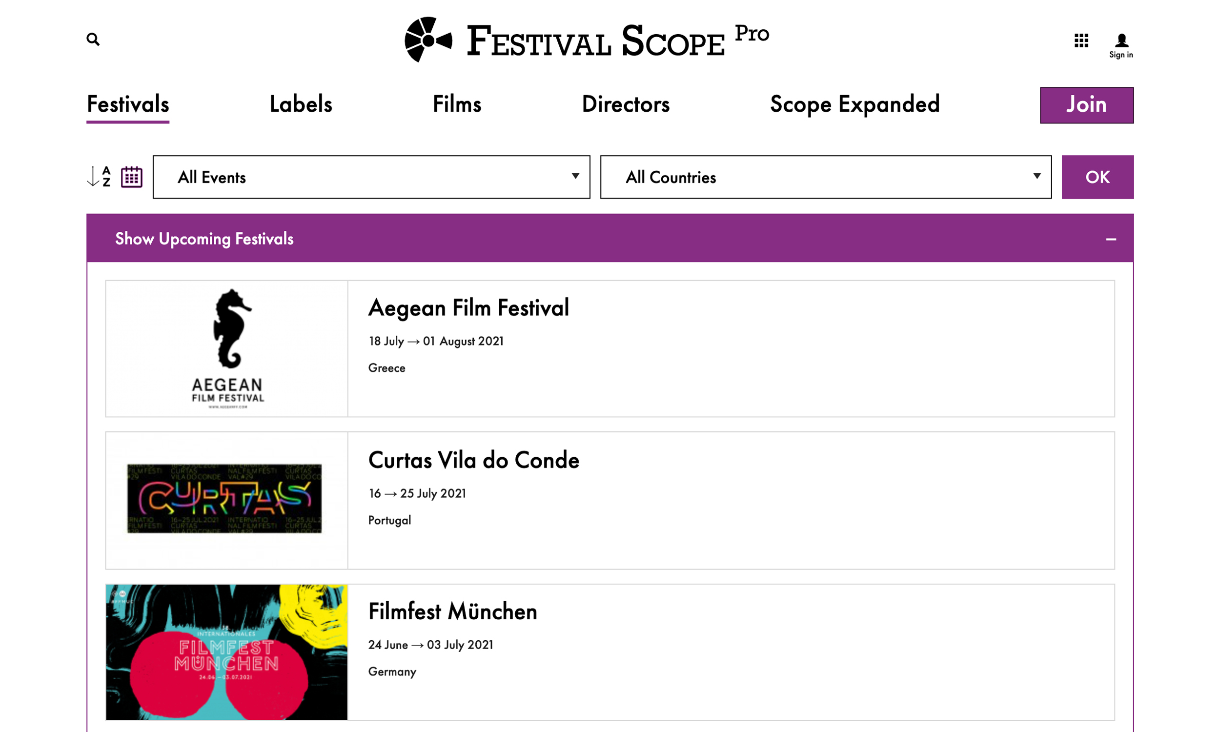 Festival scope store